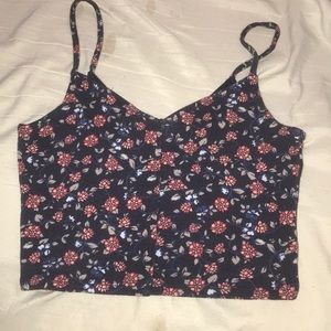 Hollister cropped floral shirt